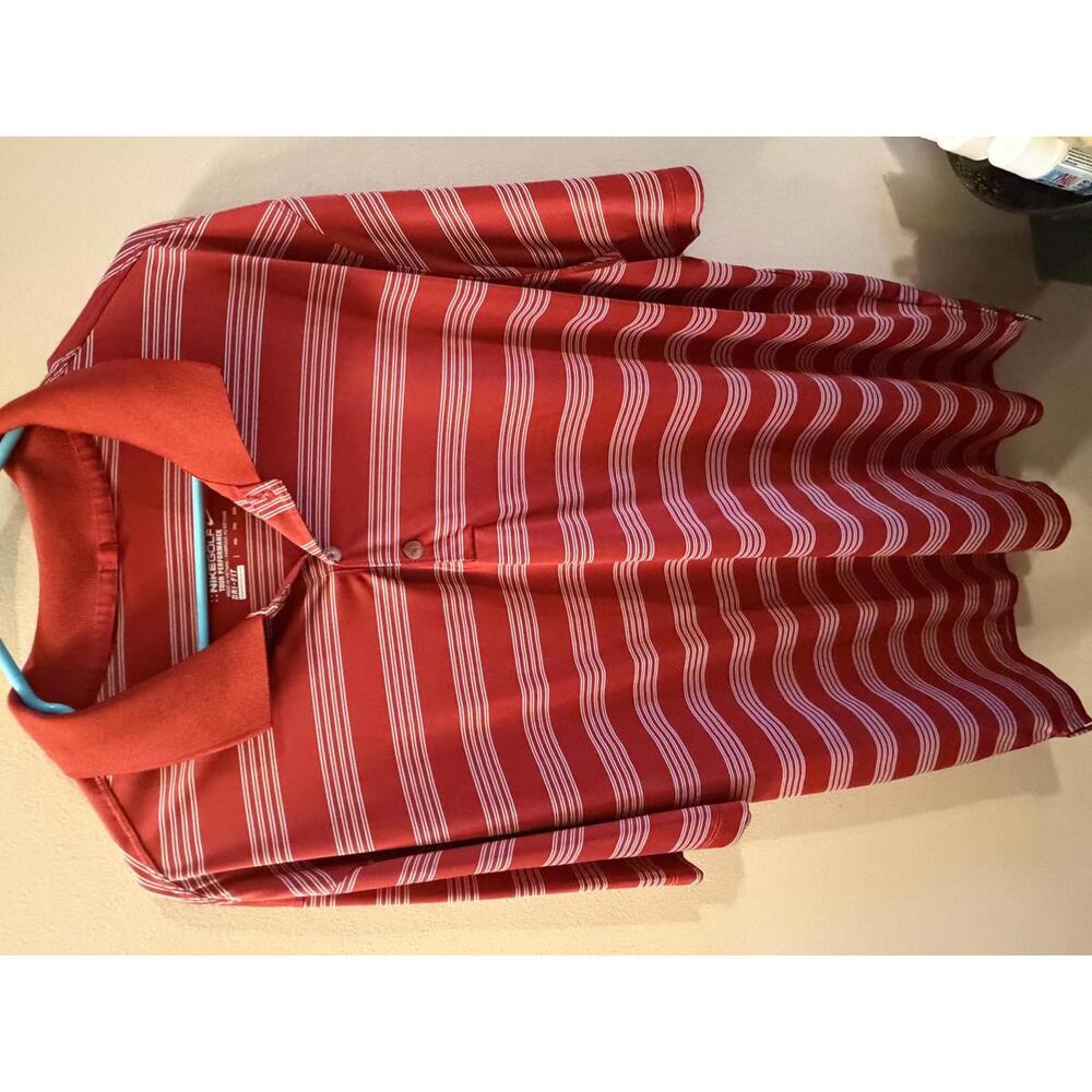 Nike Golf Dri-FIT Tour Performance Polo Shirt XXL Red Striped